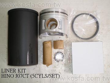 LINER KIT for HINO J07CT ( CYLINDER LINER, PISTON W/PIN & CLIP, RING SETS)