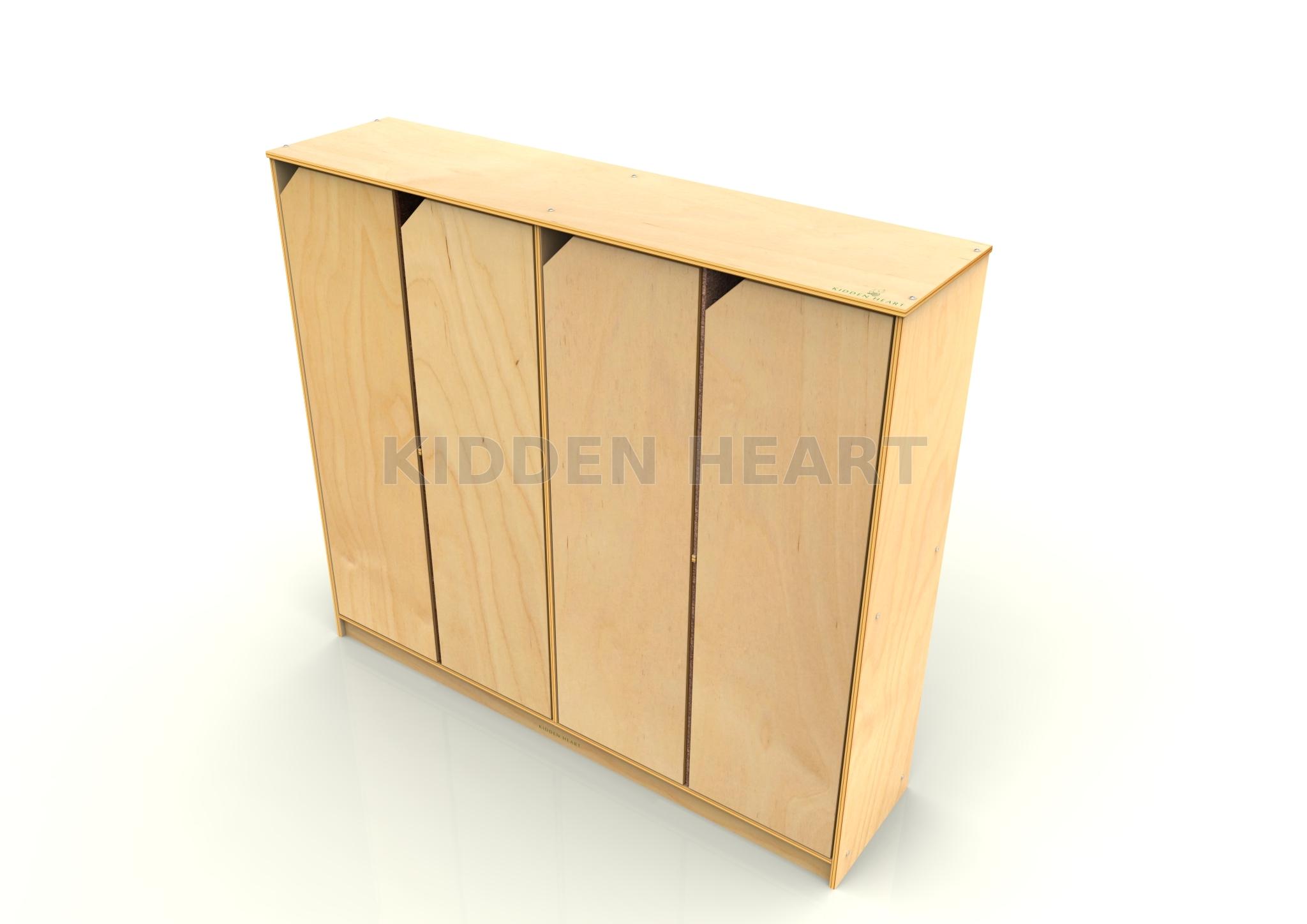 Storage 4 Doors Cabinet Locker With 2 Layers Inside Kidden Heart