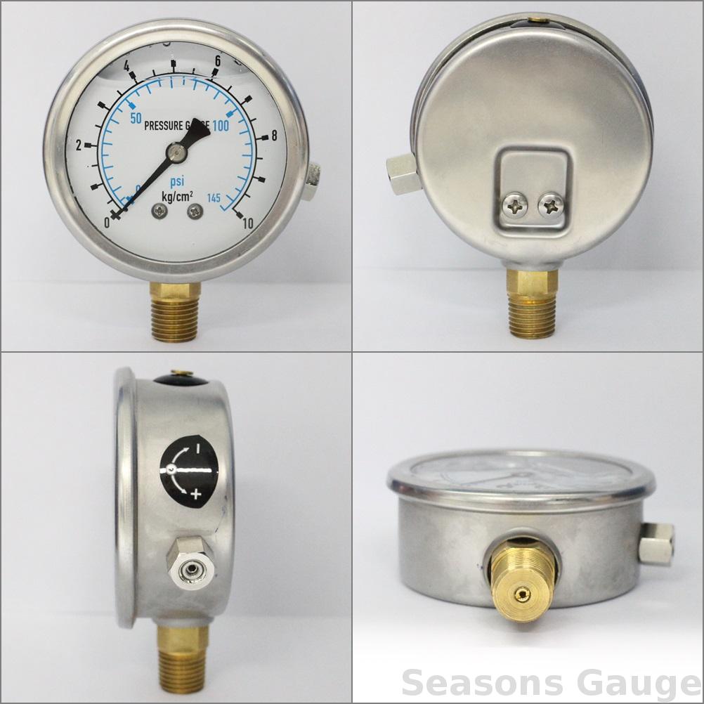 2.5" Pressure Gauge with External Zero Adjustment