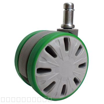 Green Elastic Rubber Heavy Duty Swivel Plate Castor Wheel