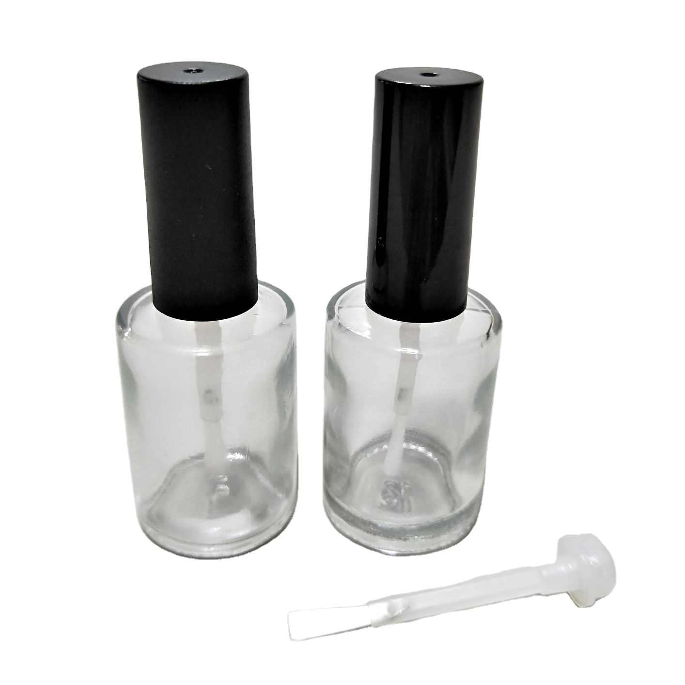 15ml Round Clear Glass Nail Polish Bottle With Plastic Cap