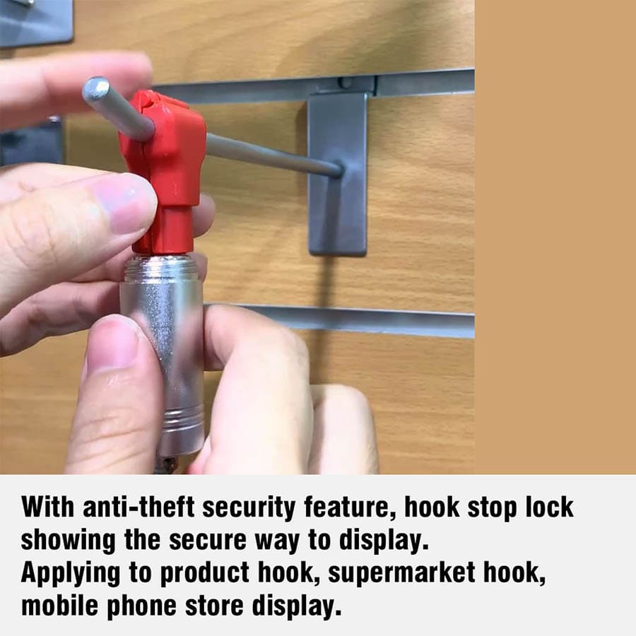 Portable unlocker for security hook stop lock