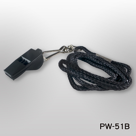 PLASTIC WHISTLE WITH LANYARD