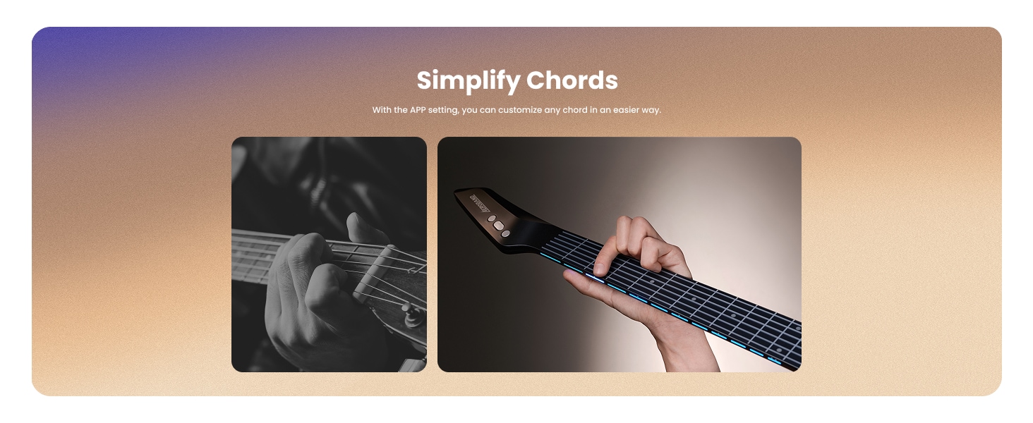 AeroBand Guitar Smart Guitar With Silicone Strings, Travel Silent