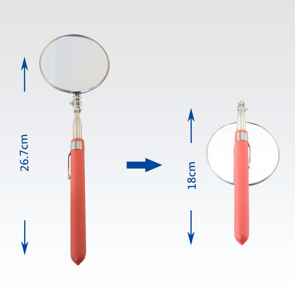 FIRSTINFO 270~400mm Extendable Square Telescopic Inspection Mirror