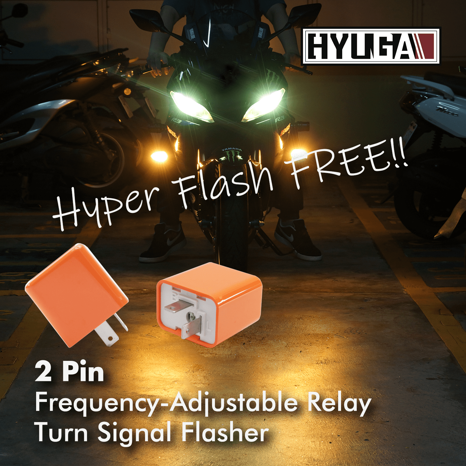 Motorcycle 2 Pin LED Speed Adjustable Turn Signal Hyper Flasher Bike 12V ASS