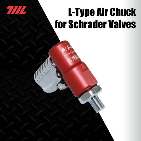 L-shaped Schrader Air Chuck(Red). From Taiwan brand 711L.