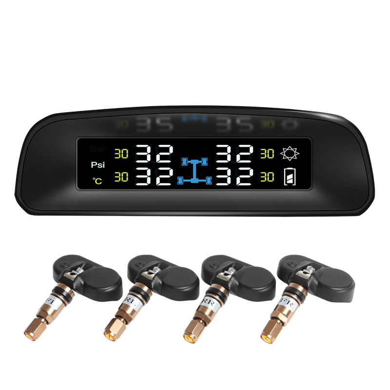 Car TPMS Solar Power Digital LCD Display USB Auto Security Alarm Tire  Pressure Sensor - China Auto Parts, Pressure Gauge