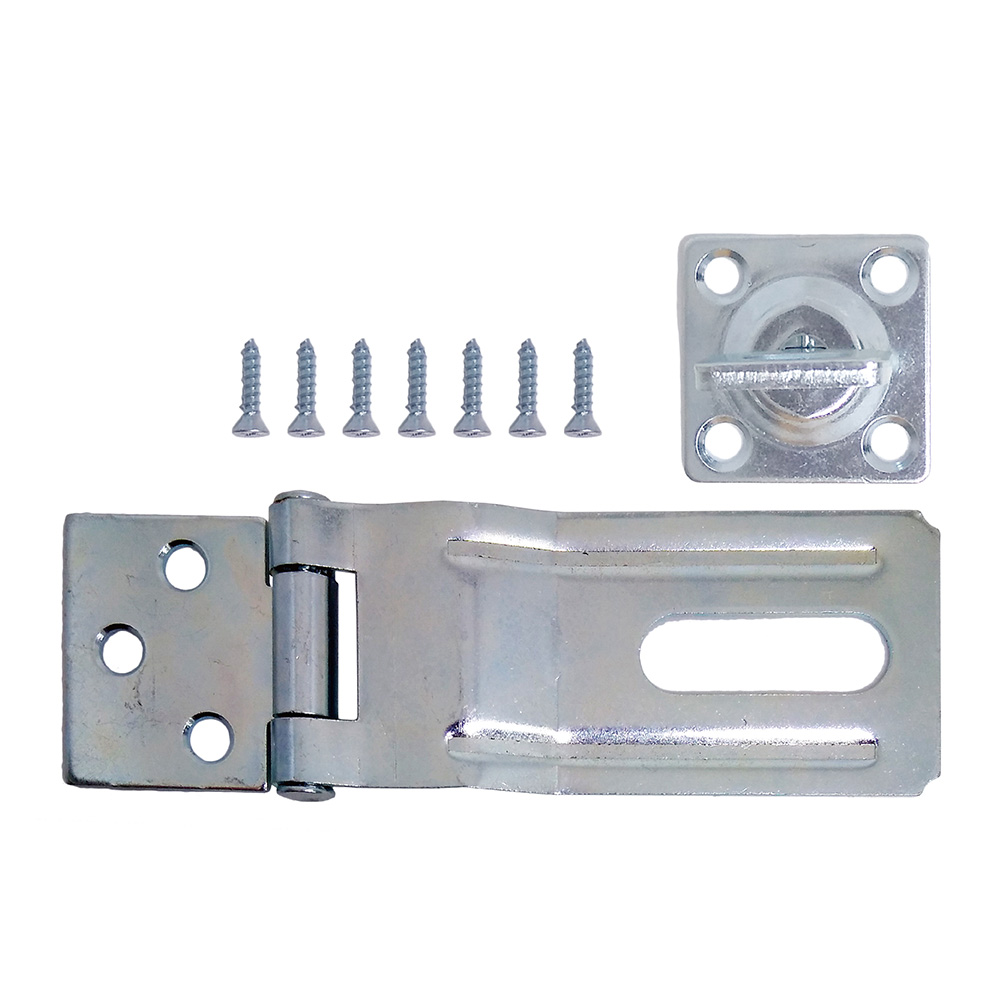 Swivel Staple Safety Hasp , 31/2" , Swivels to Act as a Latch