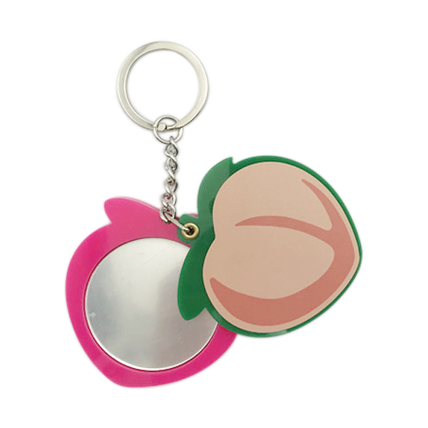 Peach Acrylic Mirror Keychain Fashion Accessories Manufacturer