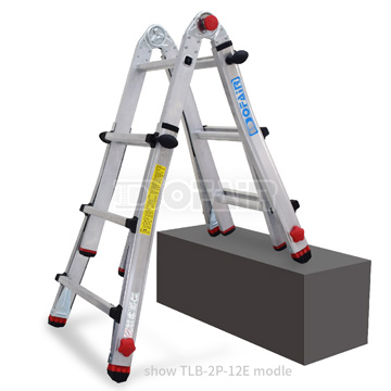 4ft ~ 6.5ft Aluminum Telescopic Folding Ladder with 4 Individual Adjustable Legs