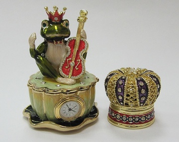 Desk Clock, Trinket Box, Enamel Gift box