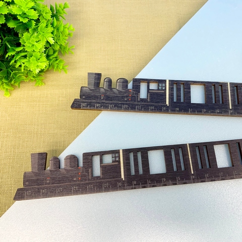 Steam Locomotives Train Shaped  15cm Wooden Ruler Souvenir Manufacturer Supplier Customization Gift designed