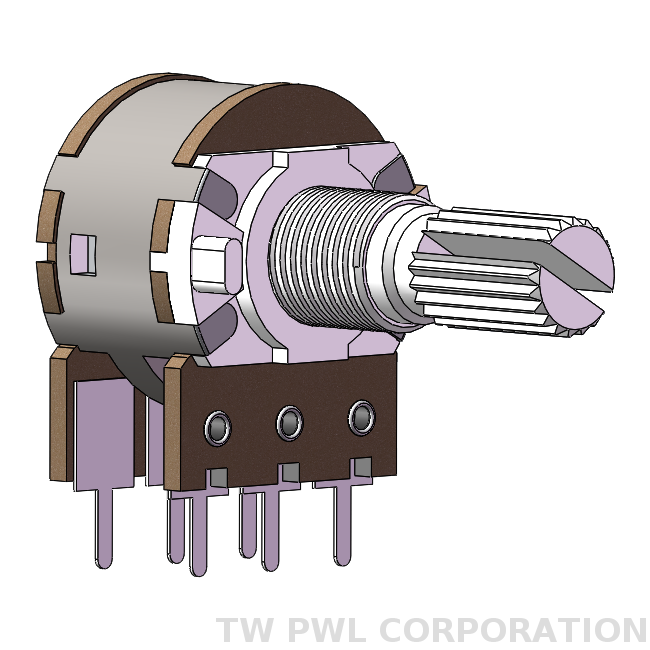 Rotary series metal shaft type potentiometer