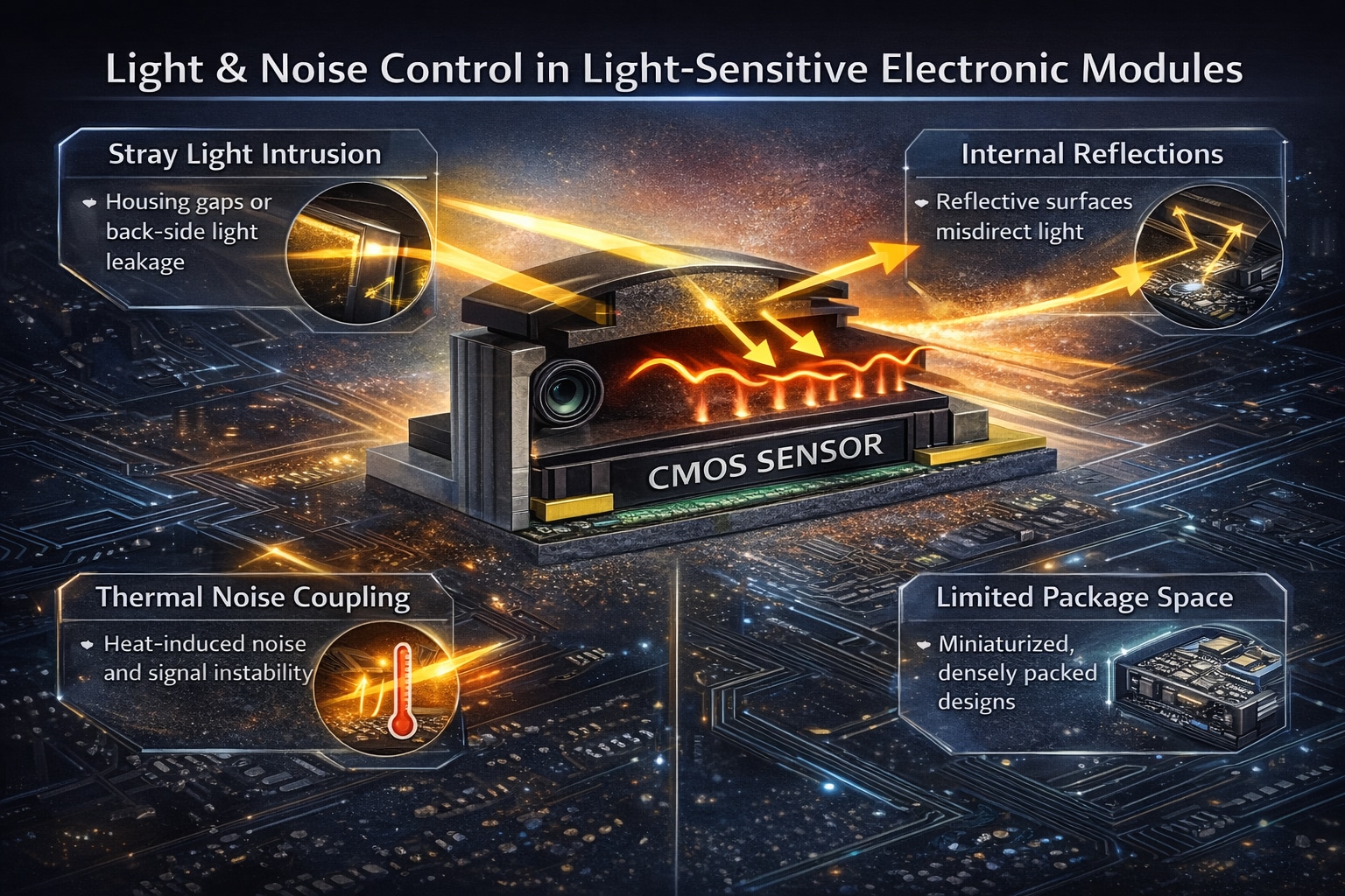 light & noise control challenge in light sensitive module