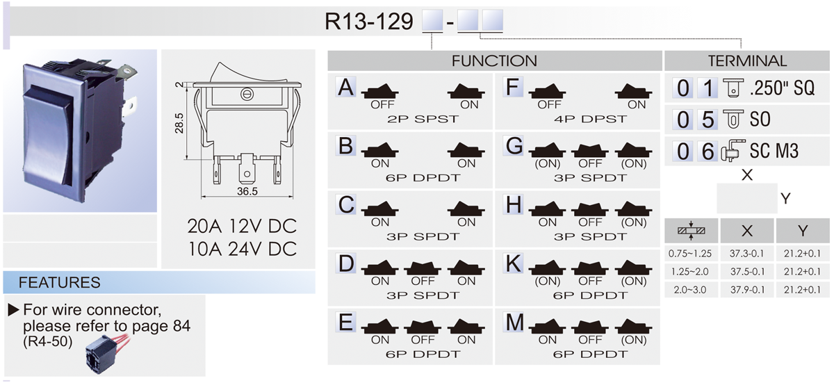 Rocker Switch DC SCI R13 129 Taiwantrade