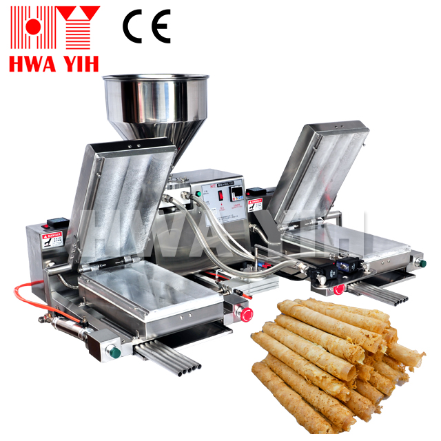 HY-793-A2 Automatic Open and Fill Egg Roll Biscuit Machine with 2