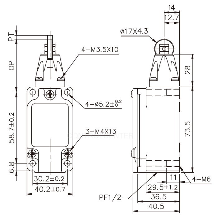 立式限動開關TZ-5103