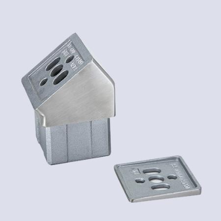 Stainless Steel Square Tube Handrail Perpendicular Post Connector 127degree Internal Fit