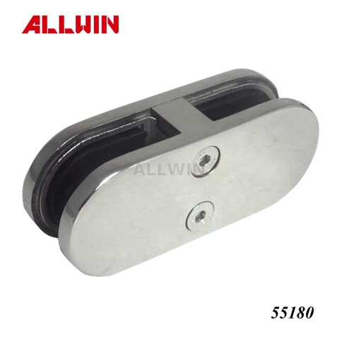 Stainless Steel 180 Degree In line Glass to Glass Connector Glass Clamp