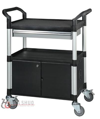 Standard 3 Shelves Storage Cart W One Drawer And Doors