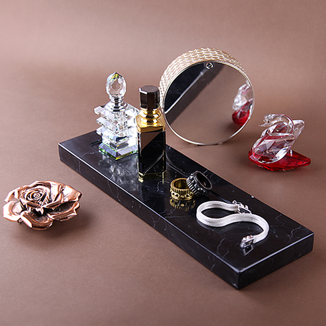 100 Natural Black Marble Rectangle Tray, Marble Rectangle Tray, Stone