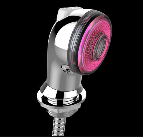 LED Spa Shower Head - Pink