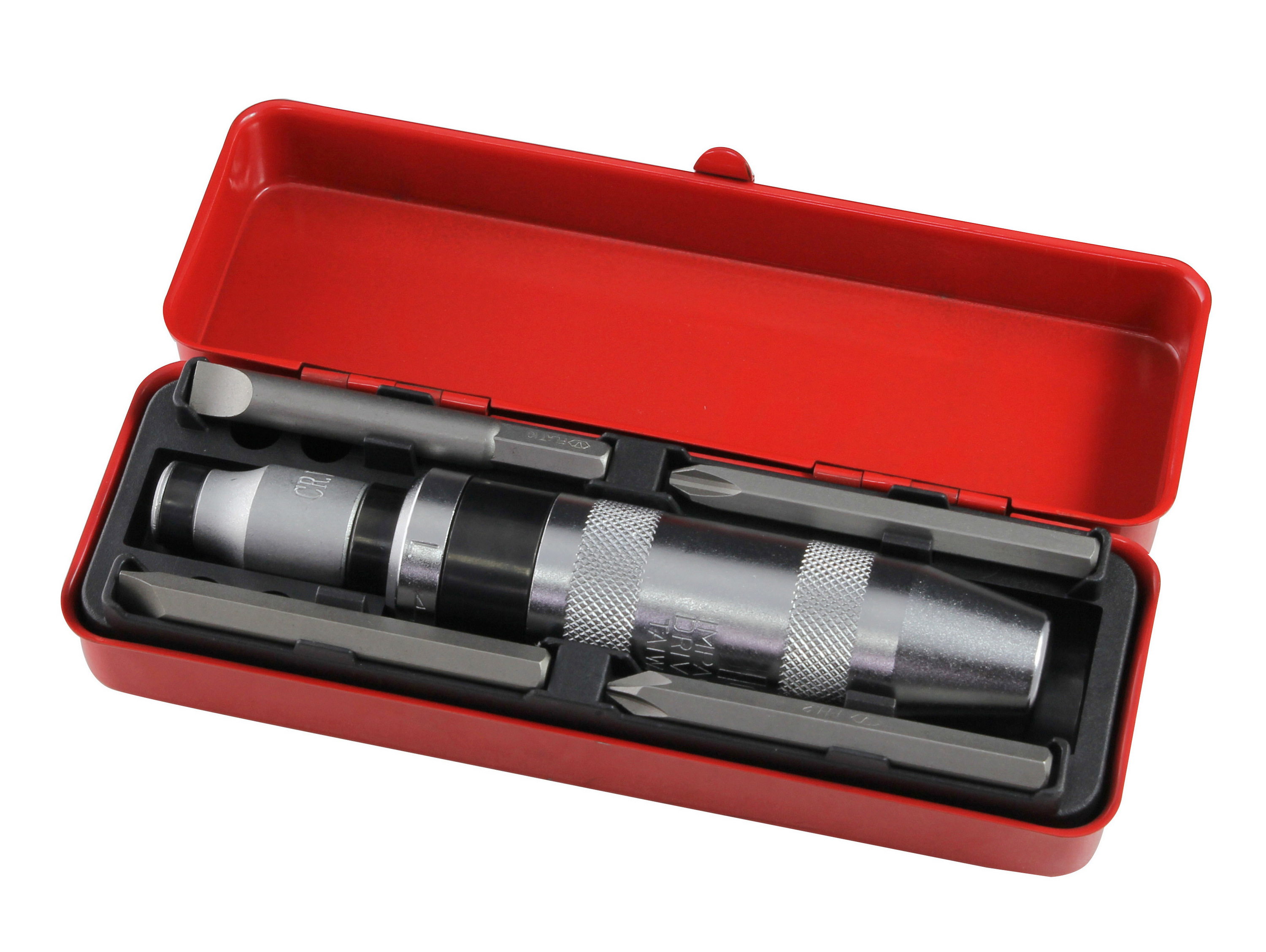 Impact Screwdriver Set 5 PCS Long Screw Bits, Metal Case