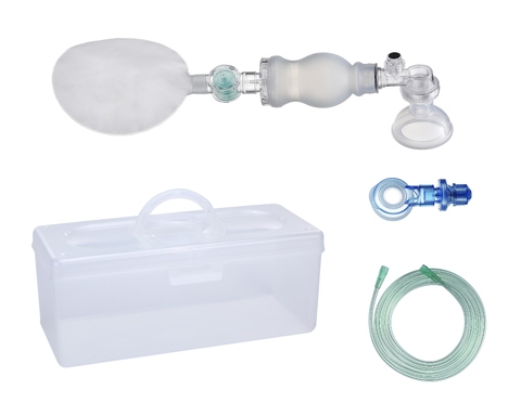 Silicone Reusable Resuscitator W/Peep Valve for Infant with transparent carried box