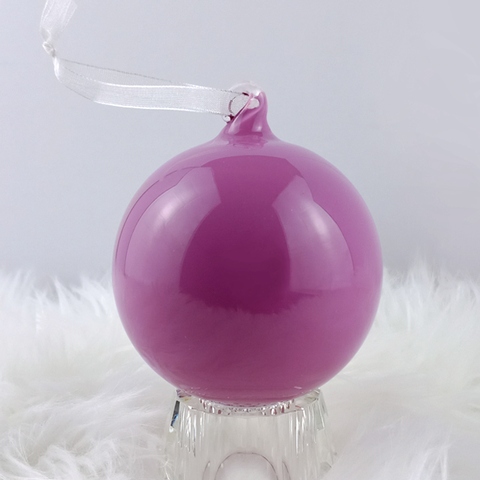 Pastel Soft Opaque Shiny  Pink Glass Ball Ornament, Blown Glass Christmas Tree Ornaments for Christmas Decoration