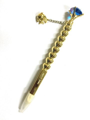 Gold Plating Diamond  Heart-shaped Pen (with charms)