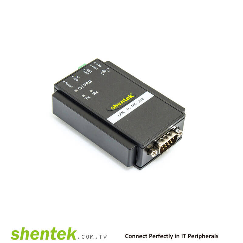 Industrial 1 port RS232 Device Server Over IP Ethernet | SHENTEK ...