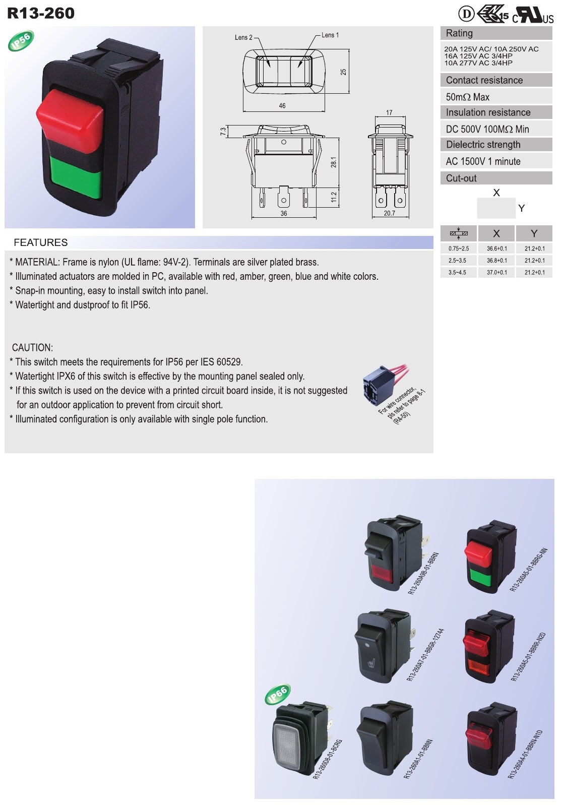 Rocker Switch AC SCI R13 260 Taiwantrade