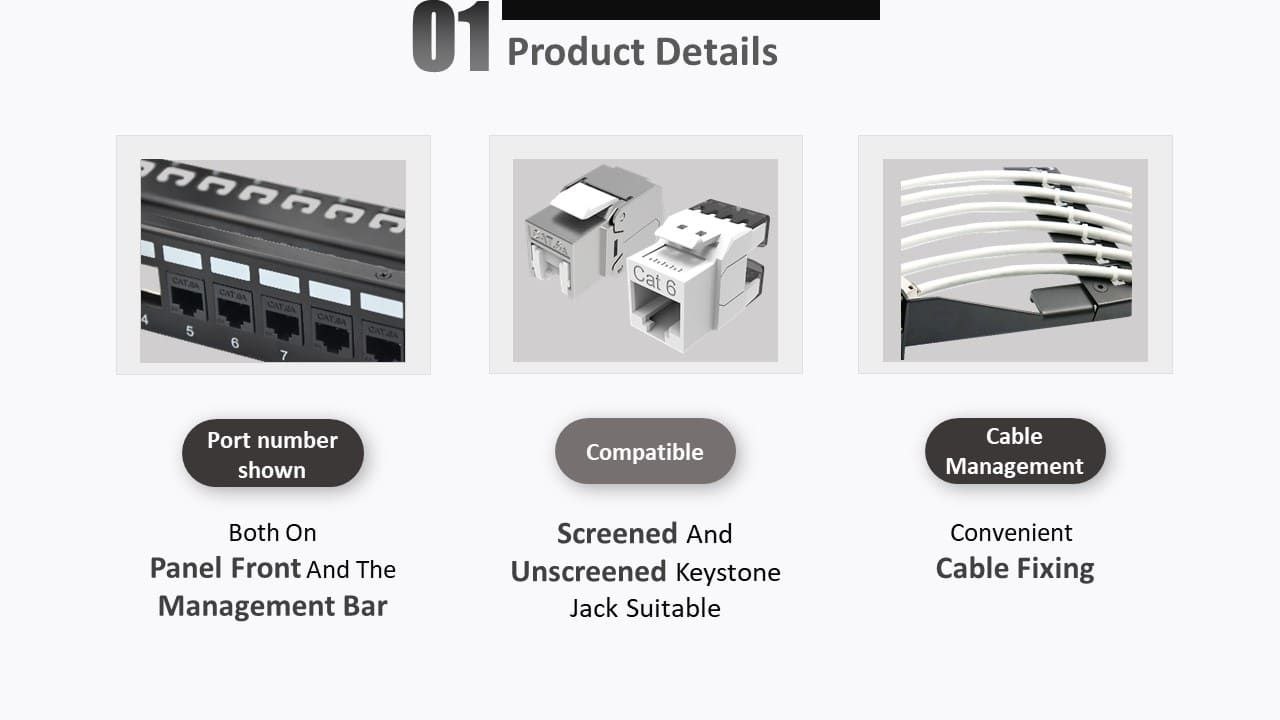 CRXCONEC FTP design keystone patch panel fit with UTP and STP Keystone Jack, the cable management can let you organize the cable wiring easily