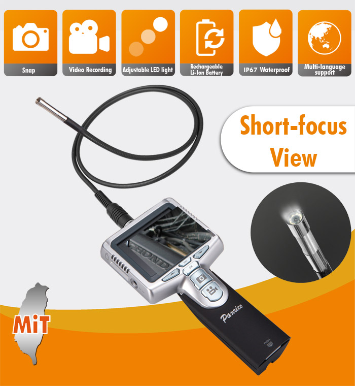 PST-2486 Portable Industrial Endoscope Borescope Camera Waterproof Video Borescope with 3.5 inch TFT LCD