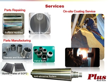 Thermal spray-applied in Iron, steel, paper making, petrochemical, CHP industry