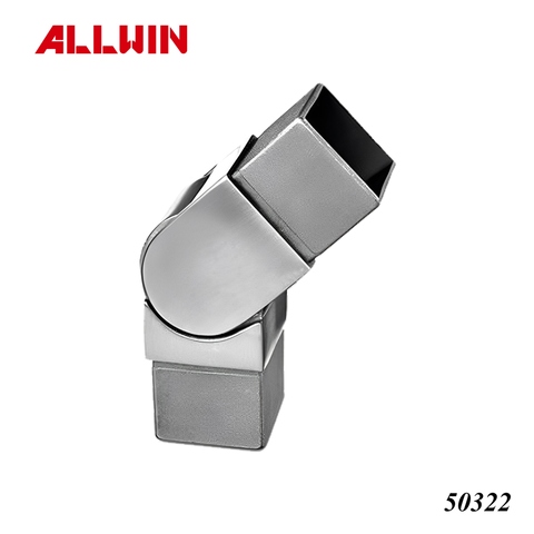 Stainless Steel Square Tube Connectors Adjustable Flush Angle for 40x40mm tube