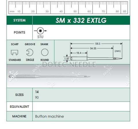 SMX332 EXTLG - Button Machine Needle