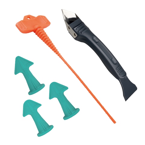 NOZZLE PLUS AND SCRAPER SET / SILICONE CAULKING TOOL (W/NOZZLE STOPPER)