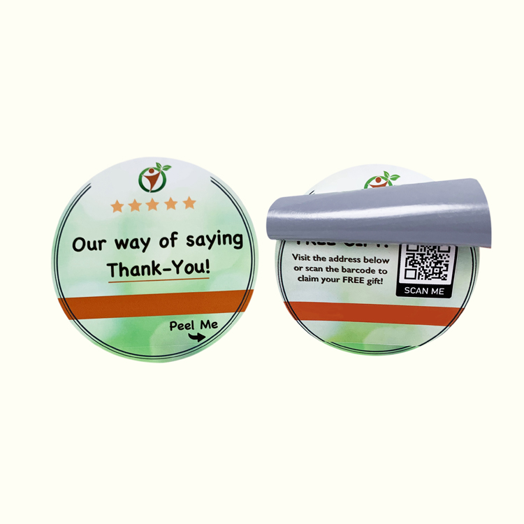 Custom glossy double layer sticker labels