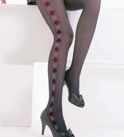 Pantyhose ladies, Deparee Fashion Jacquard Pantyhose, Dual Colored Check Pattern, 50D