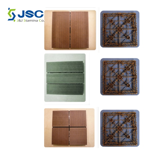 Eco WPC outdoor DIY floor  - Kawa type (3 in one), Line or wood grain embossed  - Standard type (2 in one), Line or wood grain