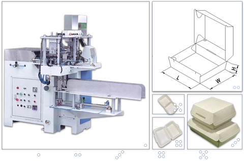 Disposable Paper Burger box, big bite box, Flip-top paper lunch box forming machine – Hot Air Heating Bonding