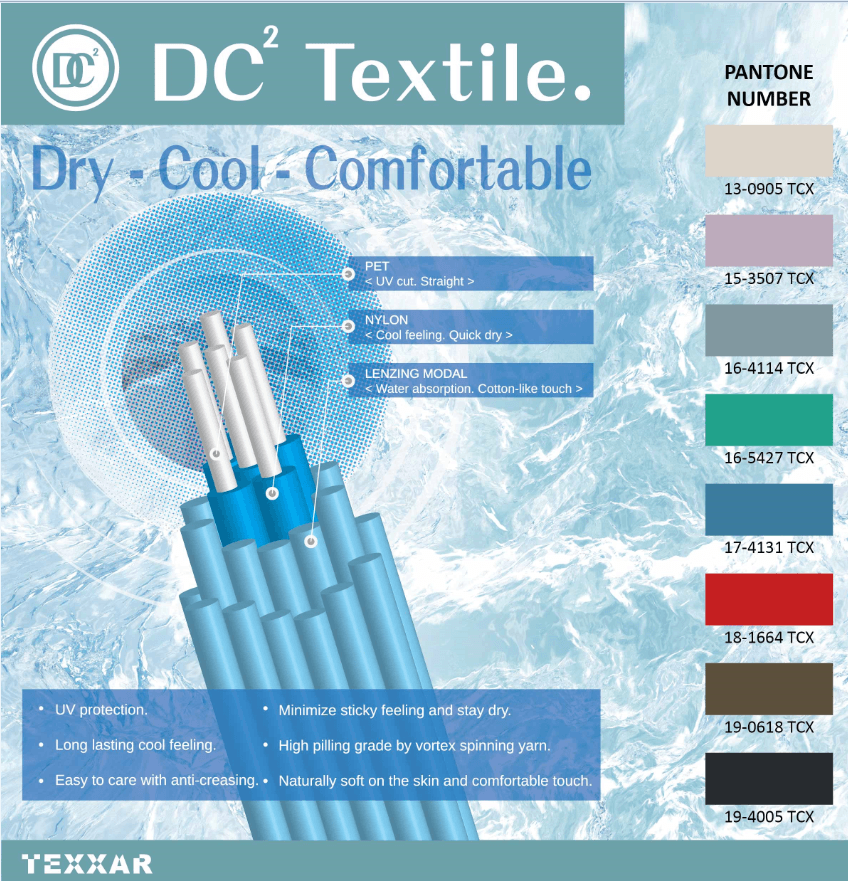 UV Protection, WrinkleResistant & QuickDry Fabric TEXXAR CO., LTD.