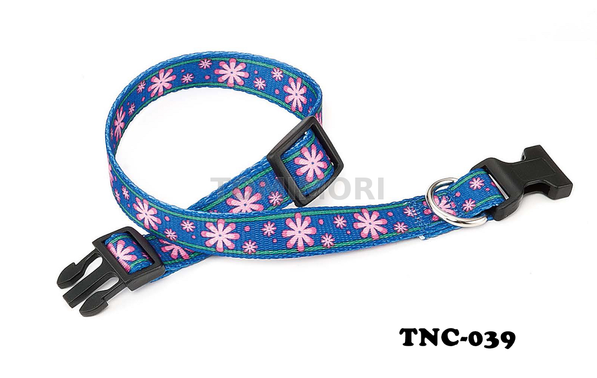 Buckle Nylon Pet Collar with Flower Print