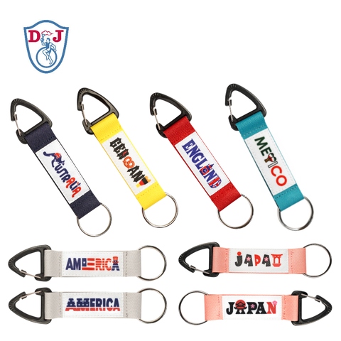 Supplier of Custom Eco Fabric America Key chains for Fashion accessories