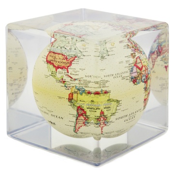 5¡¨ ANTIQUE BEIGE MOVA GLOBE IN CUBE