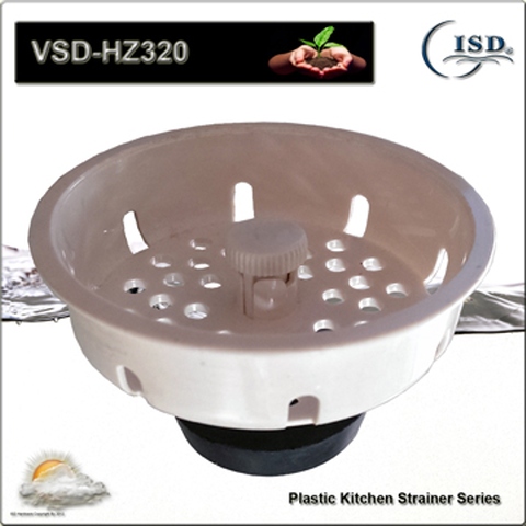 Taiwan Plastic Sink Strainer Basket With Rubber Stopper For