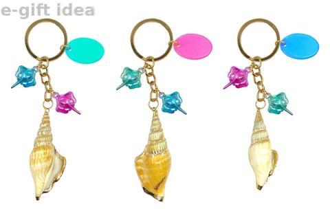 Stingray Gold Sea Shell Keychain