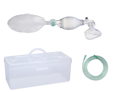 Silicone Autoclaved Resuscitator for Child with transparent carried box